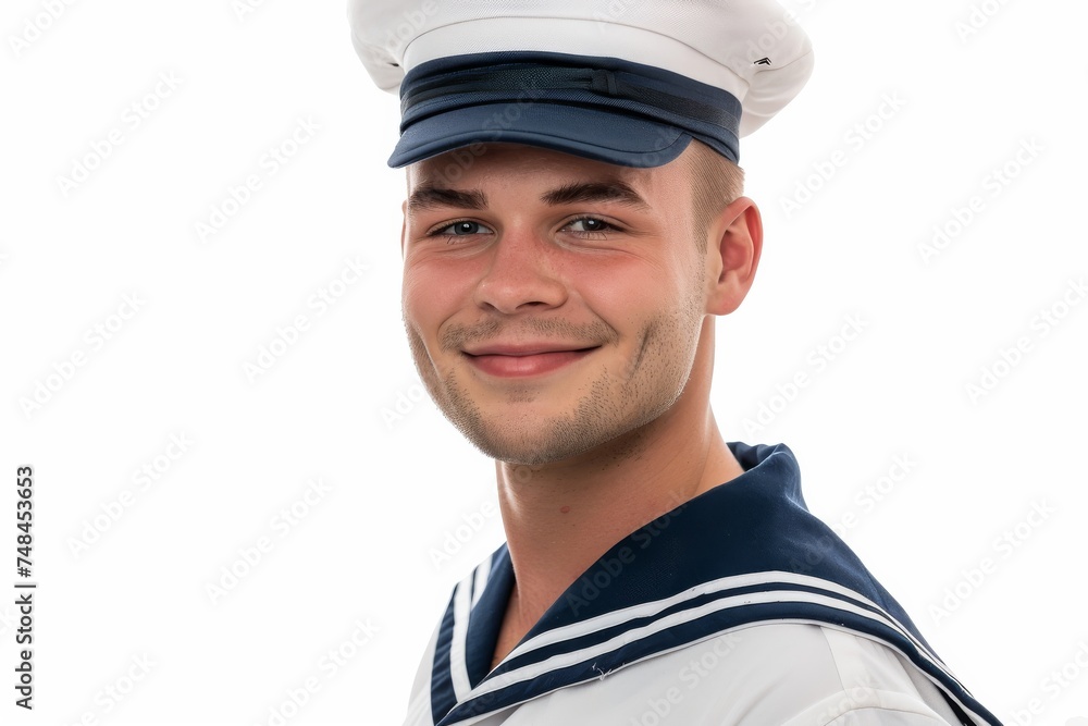a seaman sailor man, his captivating smile complemented by the crisp elegance of his white uniform, evoking a sense of maritime grace. a seaman sailor man, his captivating smile complemented by the crisp elegance of his white uniform, evoking a sense of maritime grace.