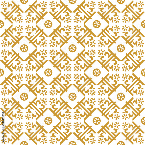Floral ornament, Mediterranean seamless pattern, tile design, vector illustration