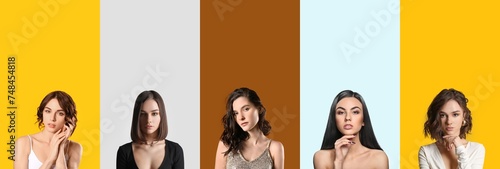 Set of attractive young wom...