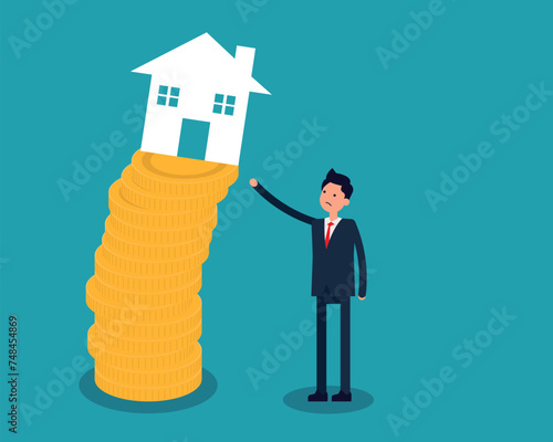 Real estate stock risk. Economic recession concept