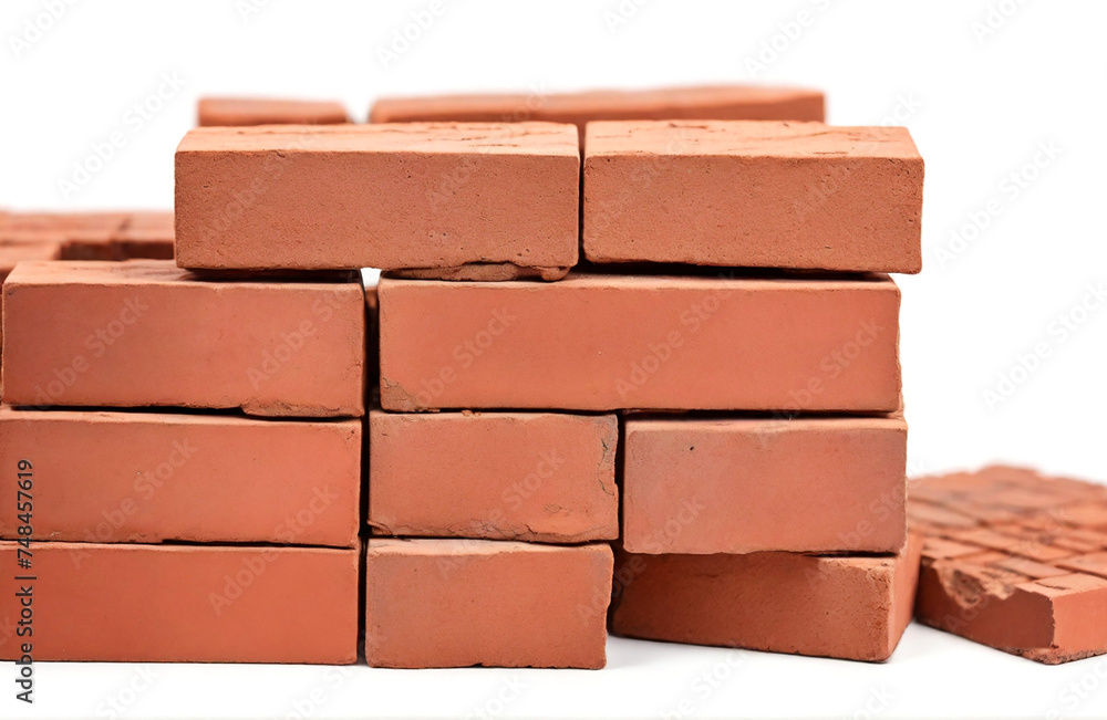 Pile of brick isolated on white background Pile of brick isolated on white background