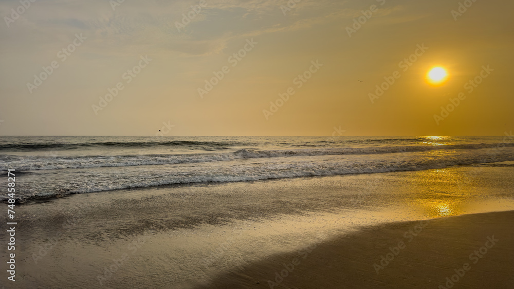 Sunset on a beach in Lima, Peru