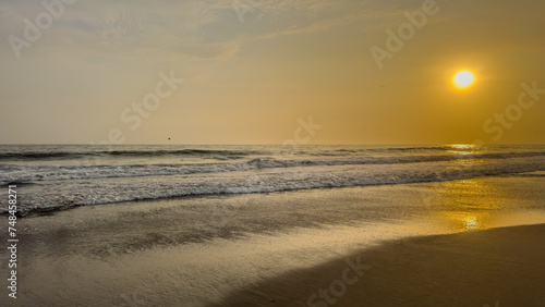 Sunset on a beach in Lima, Peru