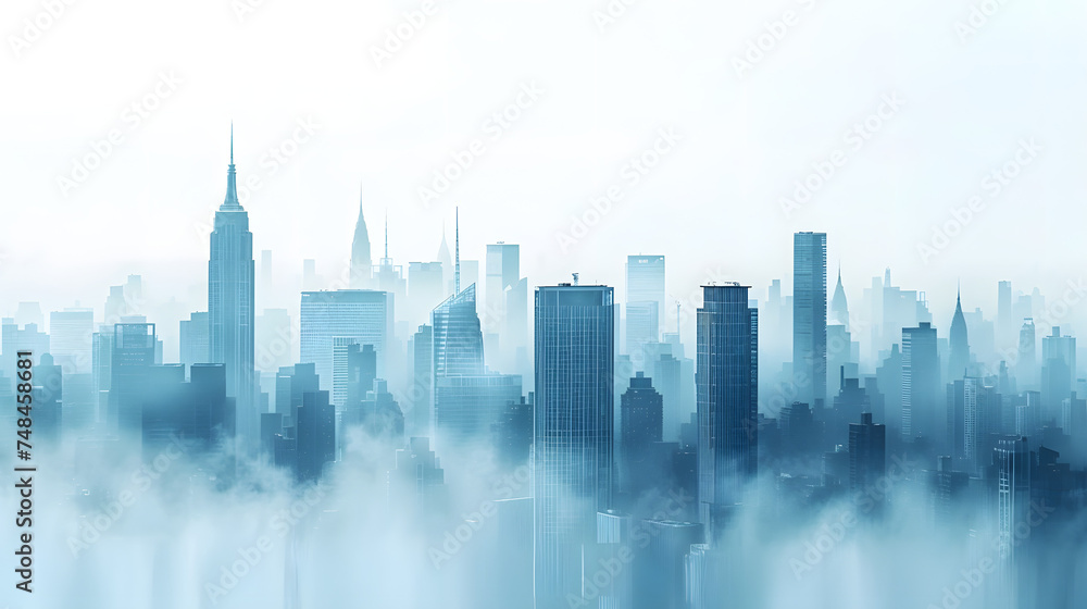 Fototapeta premium modern blue metropolitan cityscape