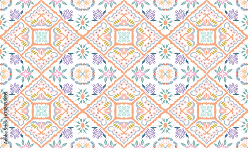 Hand drawn Talavera Azulejos pattern Portugal, Turkish ornaments, Moroccan mosaic, Spanish porcelain, ceramic tableware, folk prints, Spanish pottery, ethnic backgrounds, wallpaper.