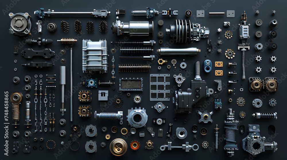 Fototapeta premium New age of automotive parts and panel design. automotive design and engineering. Black background