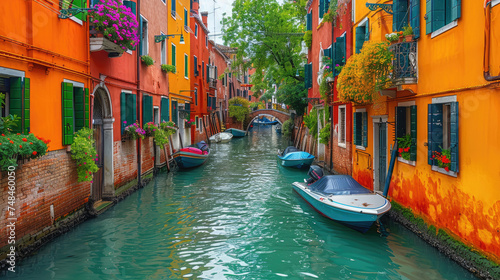 Rococo Splendor: Venetian Canal's Multi-Floor Palazzo