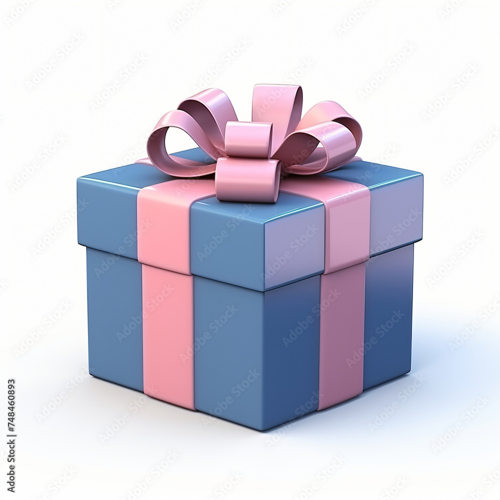 3d render icon of gift box cartoon isolated generated AI 3d render icon of gift box cartoon isolated generated AI