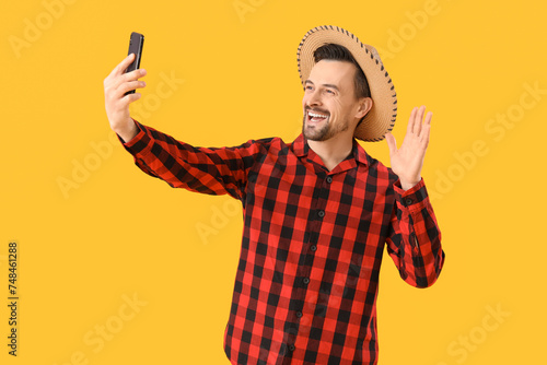 Handsome man with mobile ph...