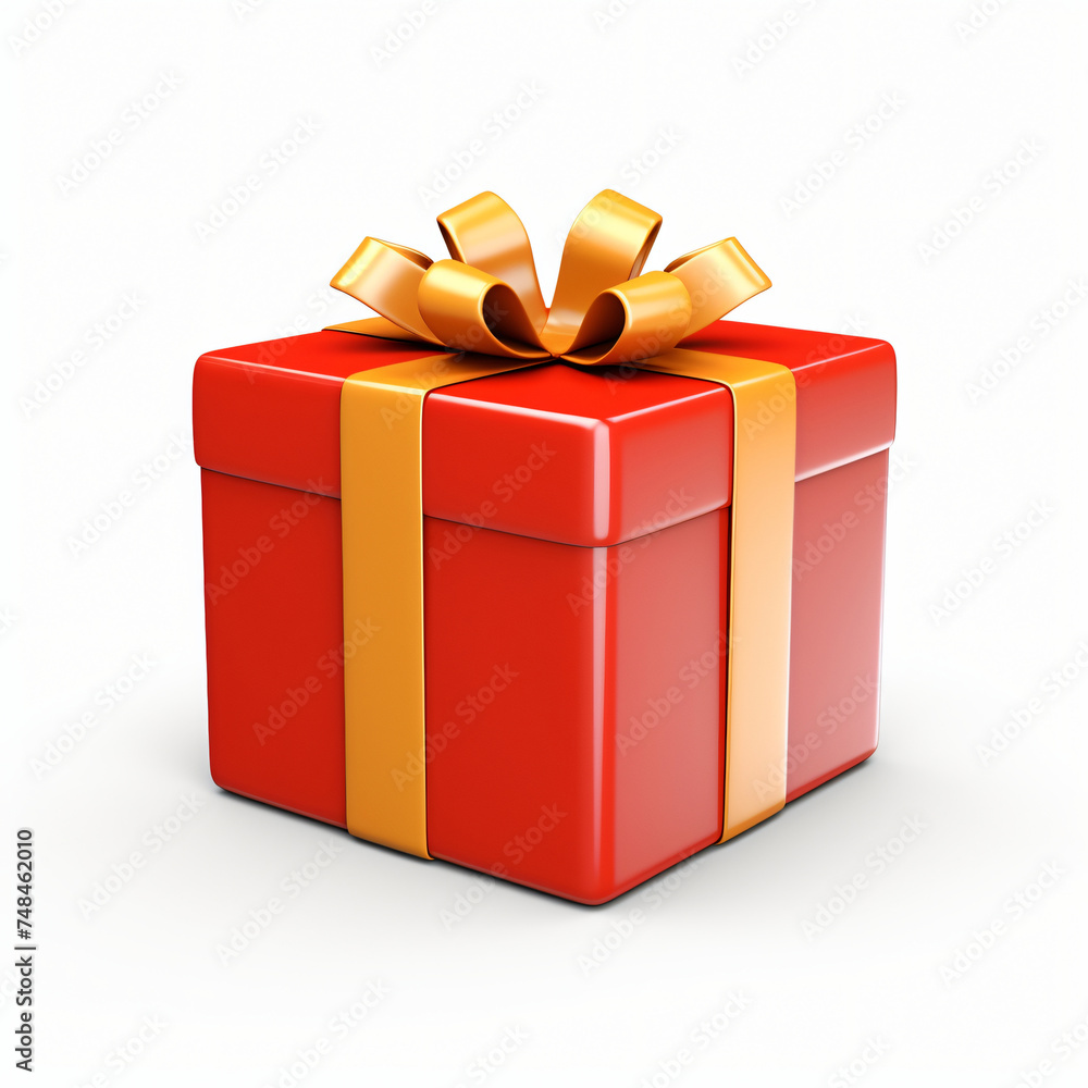 3d render icon of gift box cartoon isolated generated AI 3d render icon of gift box cartoon isolated generated AI