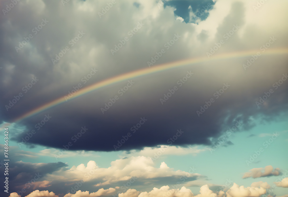Fototapeta premium cloud sky and rainbow background