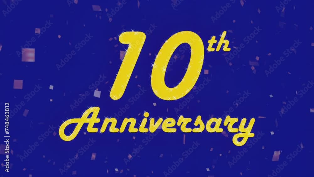 Happy 10th anniversary 002, motion graphic navy blue background. Happy 10th anniversary 002, motion graphic navy blue background.