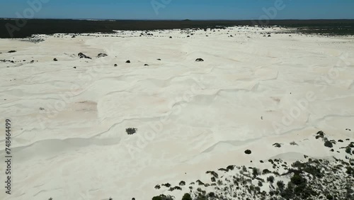 Aerial view of a Dunes white sand in Western Australia