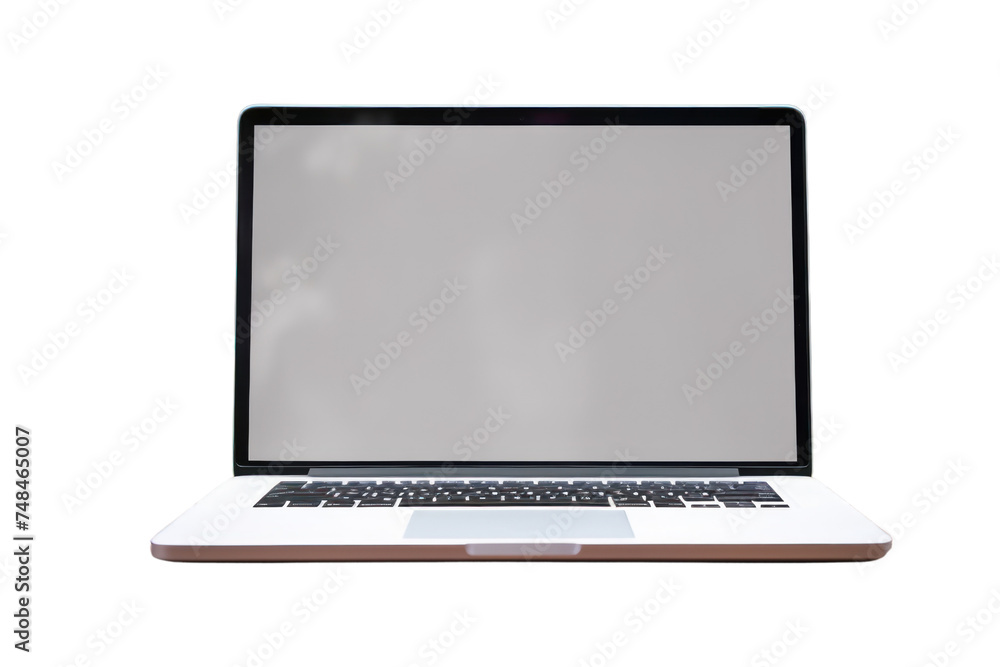 Laptop computer placed on a wooden table. Work equipment. Easy to carry. Work anywhere, anytime with a laptop computer. Isolated on transparent background. Laptop computer placed on a wooden table. Work equipment. Easy to carry. Work anywhere, anytime with a laptop computer. Isolated on transparent background.