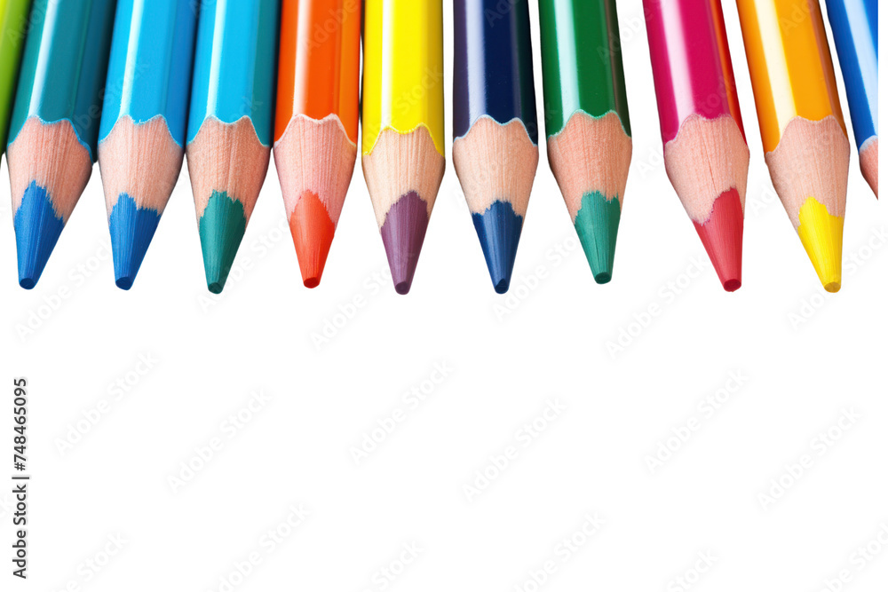 Brightly colored pens placed on paper show creativity. Taking important notes Print media that wants to promote creativity Isolated on a transparent background. Brightly colored pens placed on paper show creativity. Taking important notes Print media that wants to promote creativity Isolated on a transparent background.