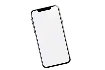 Smartphone isolated on transparent background It shows the important role of mobile phones in work. Fast and convenient communication with applications or services related to mobile phones