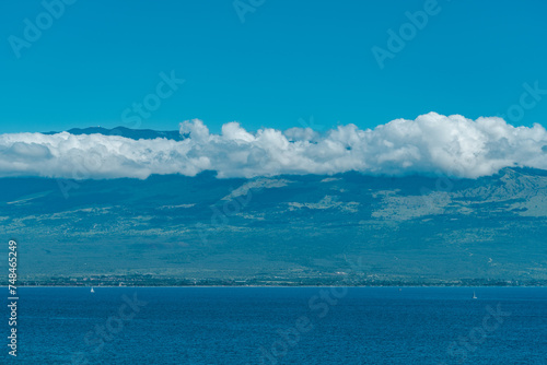 Papawai Scenic Lookout.  Honoapiilani Highway, Wesrt Maui, Hawaii. Haleakalā , or the East Maui Volcano, is a massive, active shield volcano that forms more than 75% of the Hawaiian Island of Maui. 
 photo