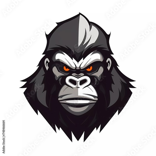 flat logo vector illustration of a combination of a gorilla with the letter G. generative ai