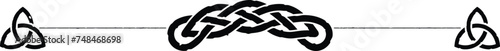 Grunge Celtic Header with Curved Knot Pattern and Triquetra