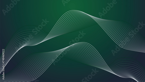 Dark green abstrct background wallpaper design vector image with curve line for backdrop or presentation
