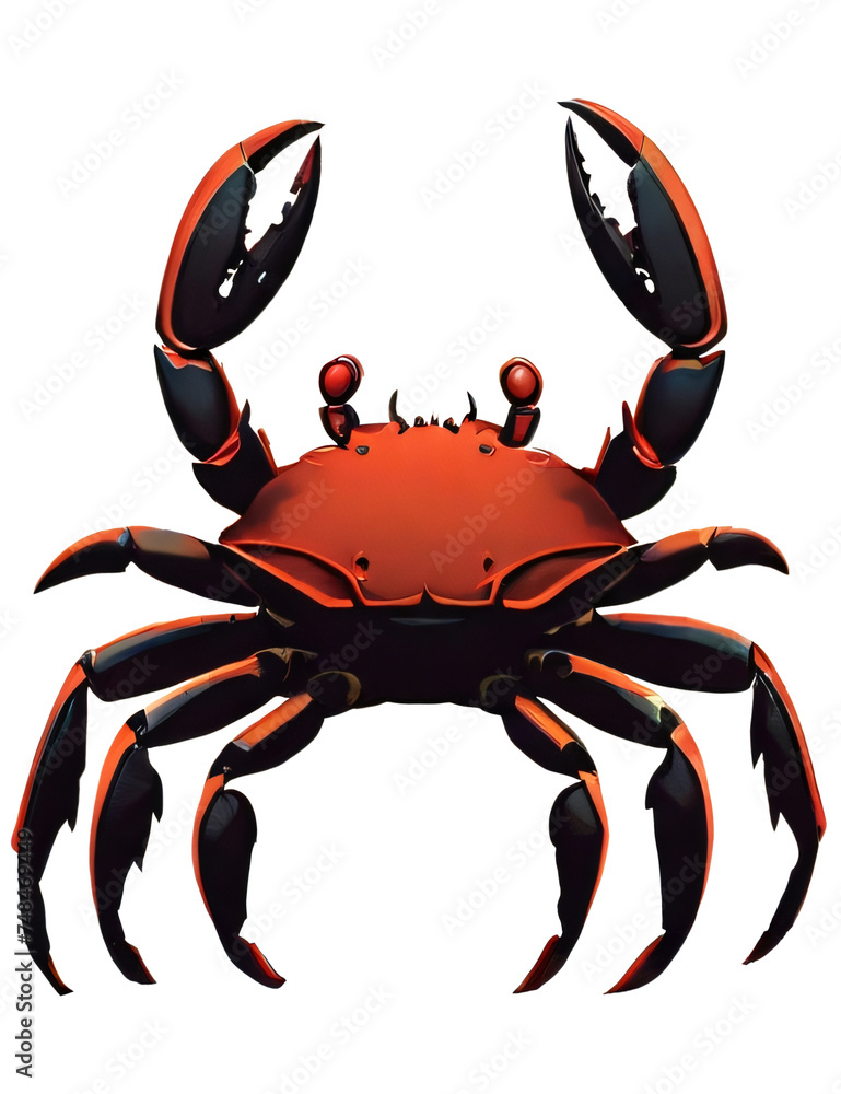 red crab on white background red crab on white background