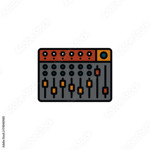 Original vector illustration. The contour icon of the music mixing console. A design element.