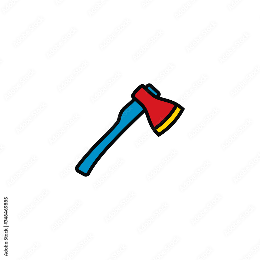 Original vector illustration. The contour icon of a hiking hatchet. Original vector illustration. The contour icon of a hiking hatchet.