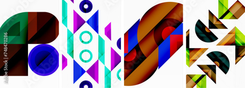 Triangle poster abstract background set for wallpaper, business card, cover, poster, banner, brochure, header, website