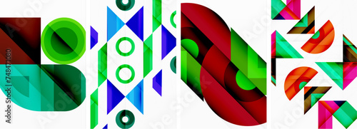 Triangle poster abstract background set for wallpaper, business card, cover, poster, banner, brochure, header, website