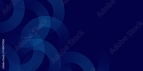 abstract technology communication concept vector background. blue vector abstract banner with shape shiny lines with Technology grid wave decorative background for advertising banner. photo