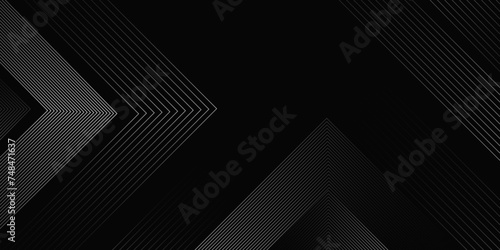 abstract technology communication concept vector background.  black vector abstract banner with shape shiny lines with Technology grid wave decorative background for advertising banner. photo