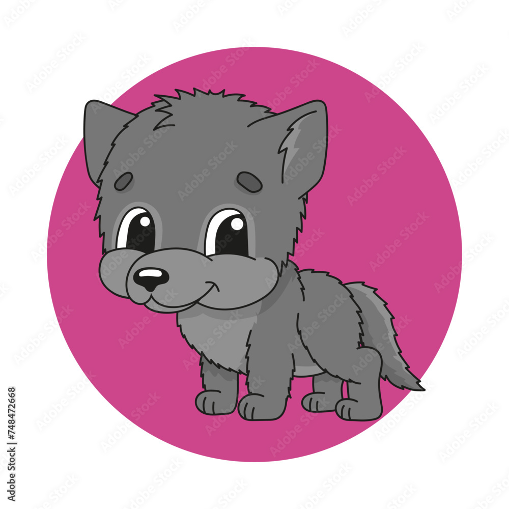 Fototapeta premium Cute character. Isolated on color abstract background. Design element. cartoon character. Vector illustration.