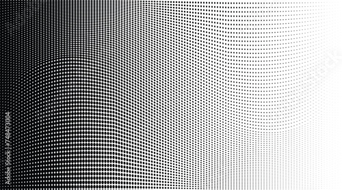 Wavy gradientt halftone dotted pattern. Vector illustration 