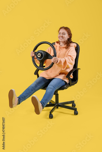 Emotional young woman with ...