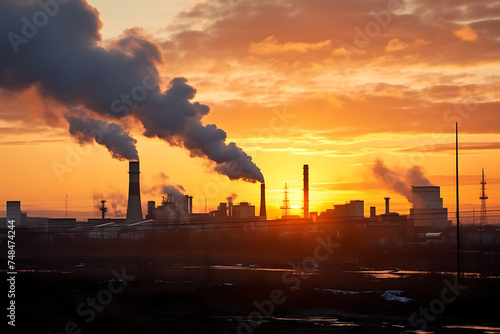 Smoke From Heating Station in Big City © Shahriar507