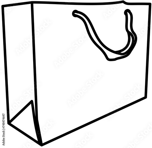 discount shopping bag outline doodle