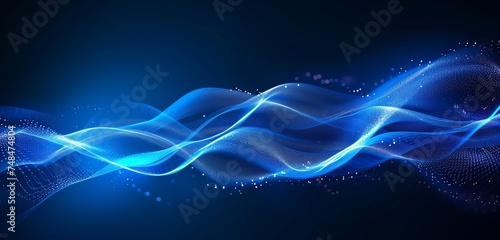 beautiful abstract background wave technology with blue light, digital wave effect