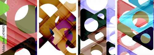 Abstract background set, showcasing a dynamic interplay of triangles. Fusion of modern design and geometric allure