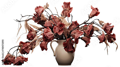 withered flowers in a vase for decorating projects Transparent background.png
 photo