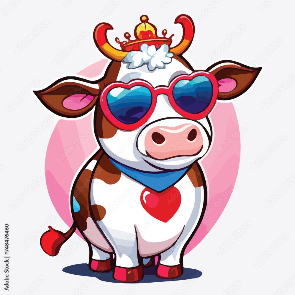 cow with a milk cow with a milk