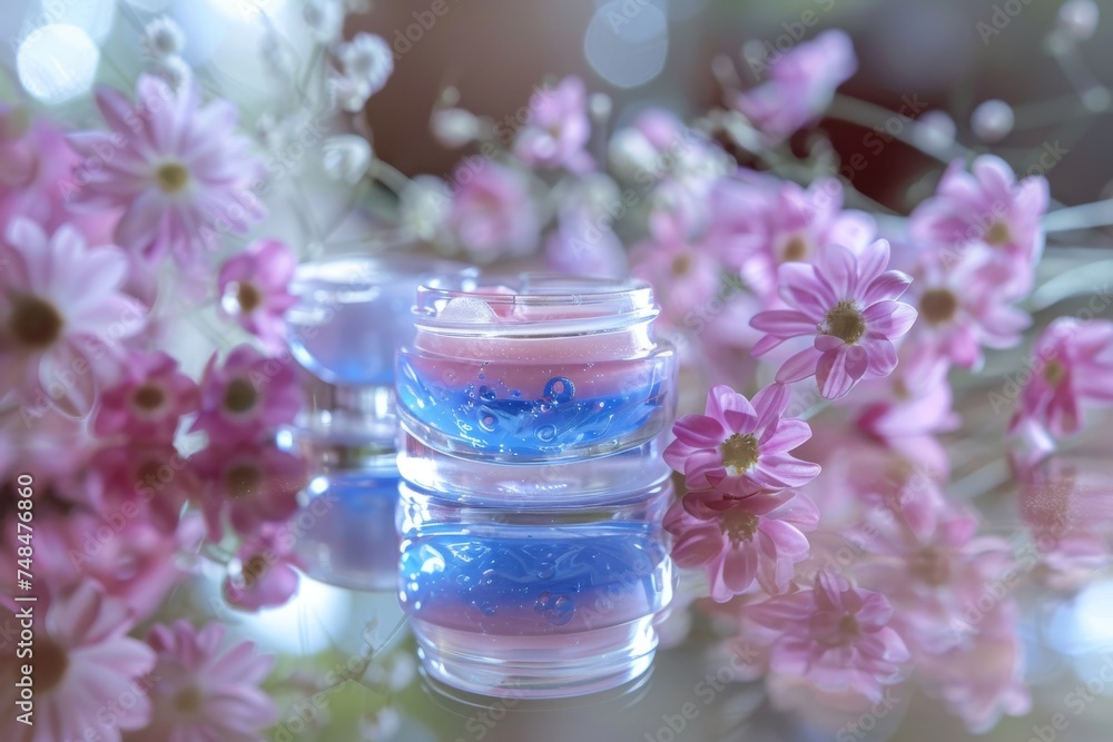 Face Skin calming skin care cream. Skincare beauty cosmetic products: lip balm, Oil cleanser lotion, moisturiser, anti aging skincare Rituals eye gel, Anti aging serum and waffle weave towel jar pot Face Skin calming skin care cream. Skincare beauty cosmetic products: lip balm, Oil cleanser lotion, moisturiser, anti aging skincare Rituals eye gel, Anti aging serum and waffle weave towel jar pot