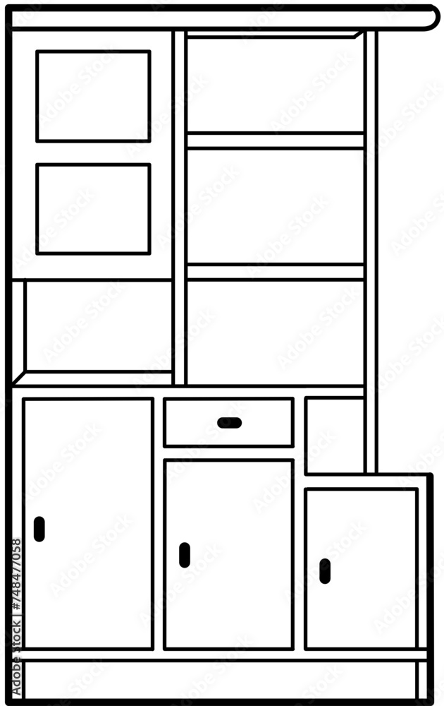 modern, furniture, cabinet storage, buffet, outline modern, furniture, cabinet storage, buffet, outline