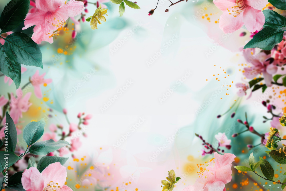 Spring feeling, with empty space for text.