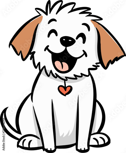 Vector of a smiling dog isolated on a white background, 웃고 있는 개의 벡터 파일