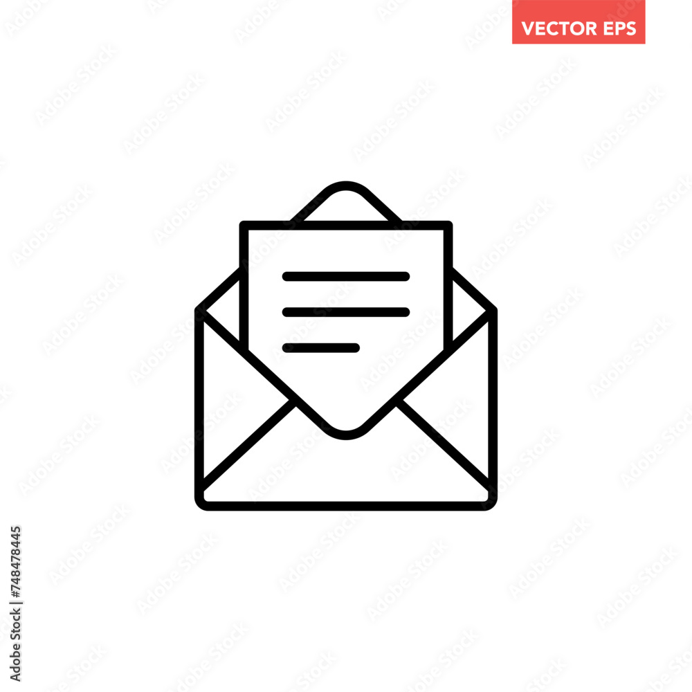 Single black email letter icon, simple mail envelope flat design vector pictogram, infographic interface elements for app logo web button ui ux isolated on white background Single black email letter icon, simple mail envelope flat design vector pictogram, infographic interface elements for app logo web button ui ux isolated on white background