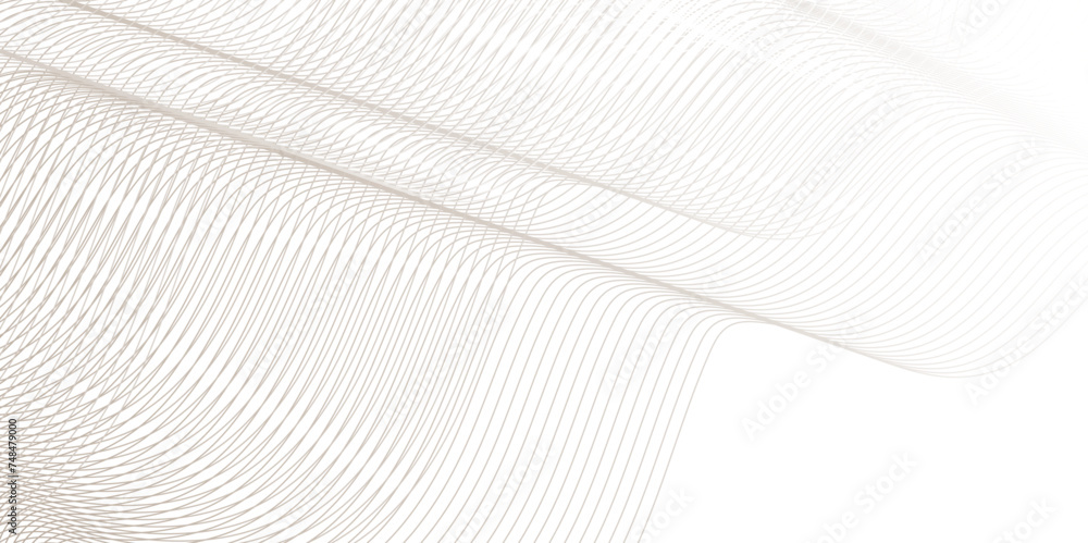 Fototapeta premium Abstract wavy flowing curve gradient line color on transparent background. Glowing wavy lines with mesh technology connection concept. Modern wavy stripes on white background isolated. 