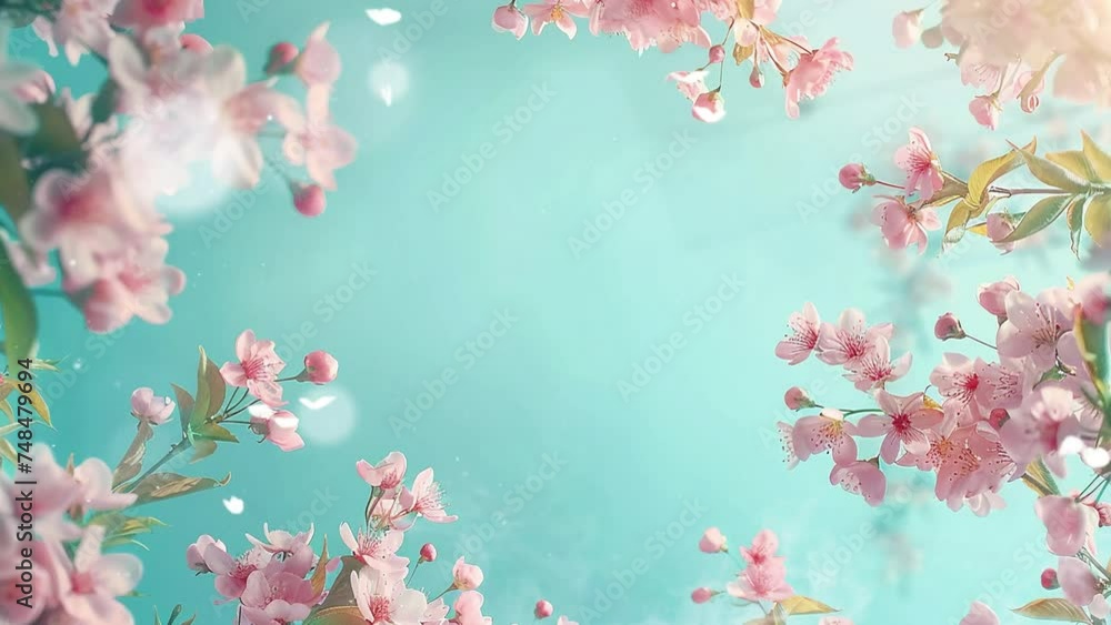 flowers with sky. beautiful spring nature background. seamless looping overlay 4k virtual video animation background flowers with sky. beautiful spring nature background. seamless looping overlay 4k virtual video animation background