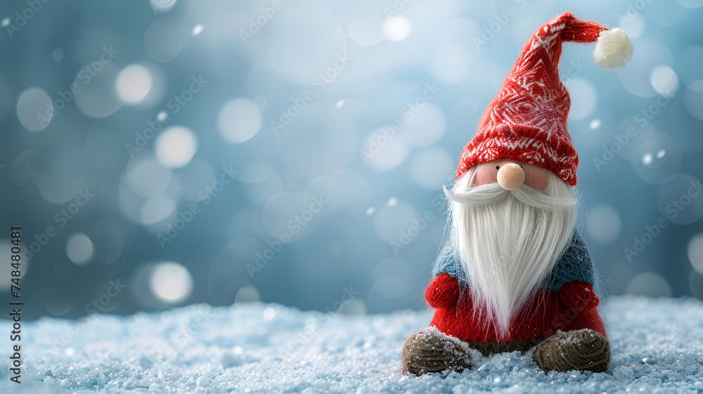 Scandinavian cute Christmas traditional gnome Tomte dw, Generative Ai

 - obrazy, fototapety, plakaty 