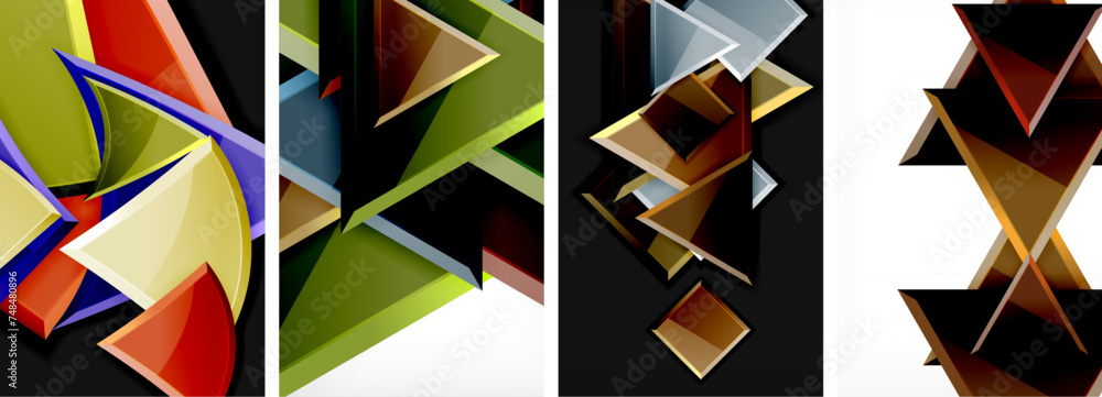 Triangle composition poster background set for wallpaper, business card, cover, poster, banner, brochure, header, website Triangle composition poster background set for wallpaper, business card, cover, poster, banner, brochure, header, website