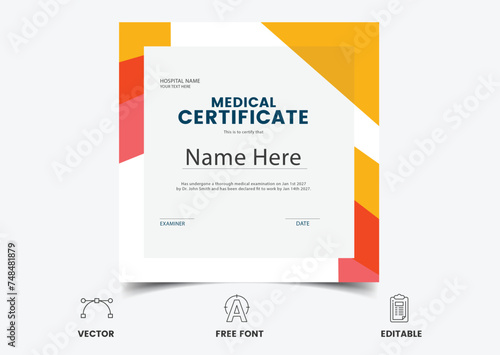 modern certificate design, vector template.